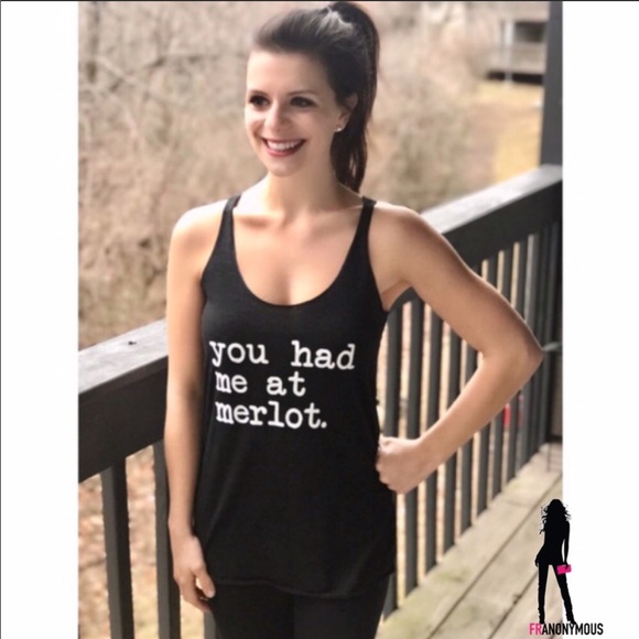 You Had Me at Merlot Black Racerback Tank - Picture 3 of 4